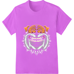 Fierce Tiger Sketch Halloween Heat Transfer Print enhanced with professional DTF print shop