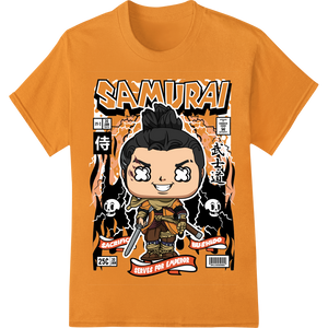 Custom custom print solutions design - Fierce Samurai Warrior Manga DTF Print Heat Transfer