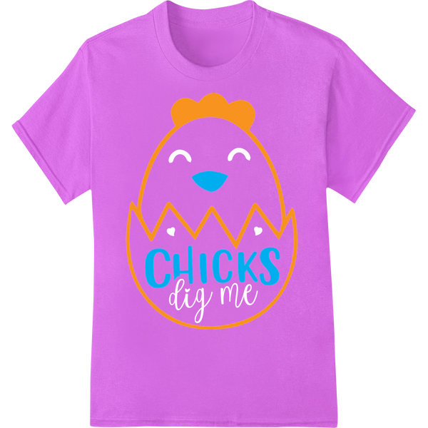 Adorable Easter Chick DTF Print Heat Transfer Design on purple shirt - SUPERDTF-DTF Prints-DTF Transfers-Custom DTF Prints