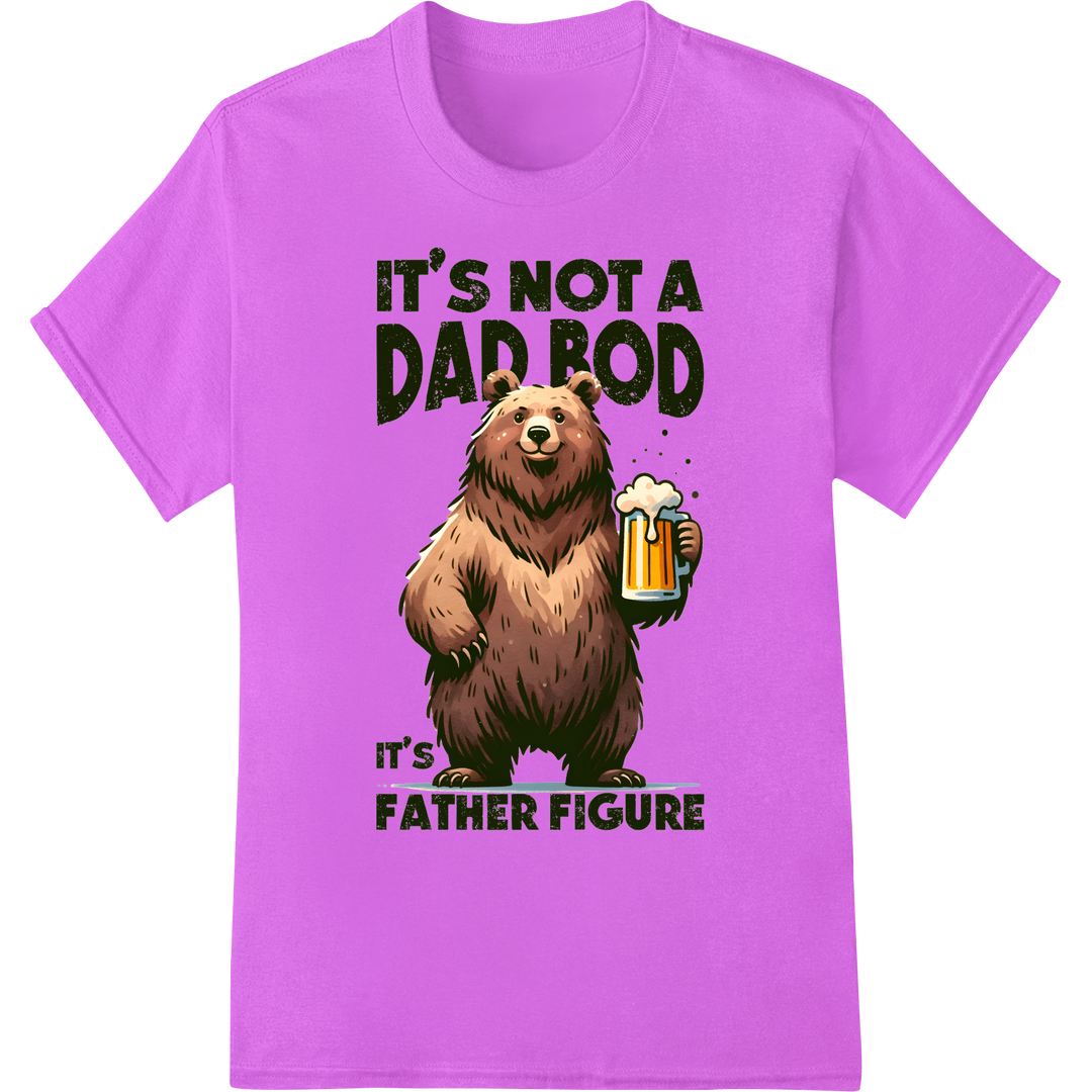 Hilarious Dad Bod Bear DTF Print Heat Transfer | Father's Day on purple shirt - SUPERDTF-DTF Prints-DTF Transfers-Custom DTF Prints