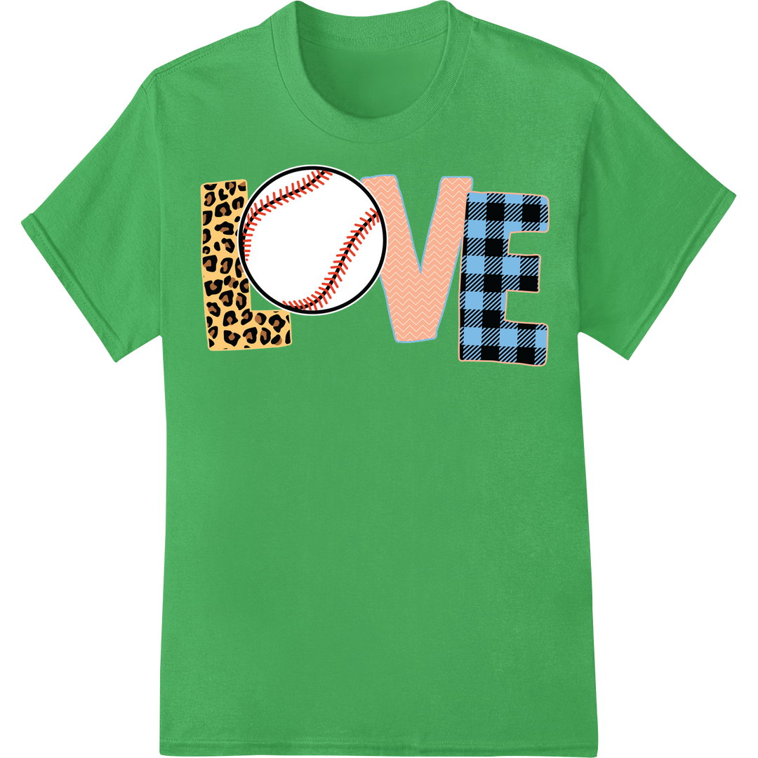 Fierce Leopard Baseball Print | DTF Heat Transfer on green shirt - SUPERDTF-DTF Prints-DTF Transfers-Custom DTF Prints