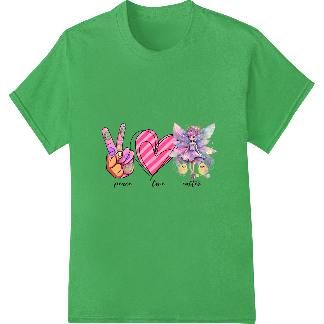 Whimsical Butterfly Fairy: Charming Easter DTF Print Design on green shirt - SUPERDTF-DTF Prints-DTF Transfers-Custom DTF Prints