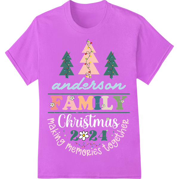 Personalized Christmas Family Tree DTF Print Transfer 2024 on purple shirt - SUPERDTF-DTF Prints-DTF Transfers-Custom DTF Prints