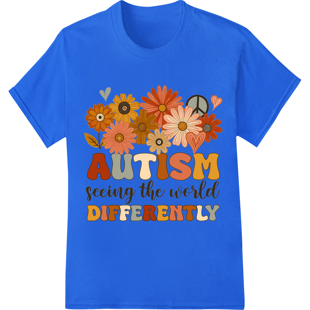 Autism Awareness: Seeing the World Differently on blue shirt - SUPERDTF-DTF Prints-DTF Transfers-Custom DTF Prints