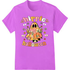 Groovy Hippie Ghost - Trippy Halloween DTF Print Transfer enhanced with professional custom DTF designs