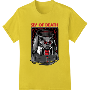 Custom vibrant DTF prints design - Sly of Death: Sinister Rabbit Mascot DTF Print Heat Transfer