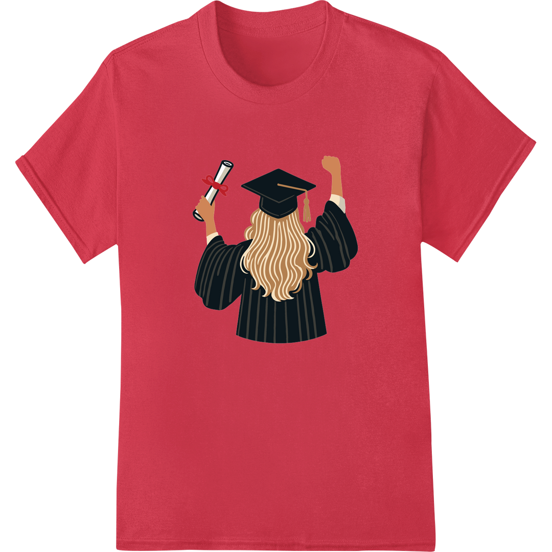 Artistic Graduation Celebration DTF Print Heat Transfer on red shirt - SUPERDTF-DTF Prints-DTF Transfers-Custom DTF Prints