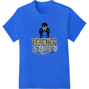 Durable t shirt prints applied to Teacher Life: Trendy Tiger Print DTF Transfer for Apparel