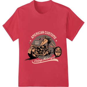 Innovative direct to film printing design on Vintage American Chopper Motorcycle Illustration