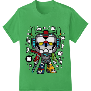 Vibrant Cartoon Robot DTF Print Heat Transfer featuring professional custom print solutions