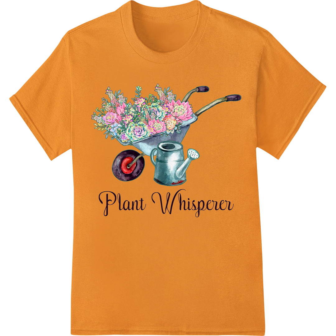 Plant Whisperer: Nurture Your Gardening Passion on orange shirt - SUPERDTF-DTF Prints-DTF Transfers-Custom DTF Prints