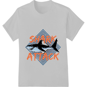 Fierce 'Shark Attack' DTF Print Heat Transfer featuring professional digital printing