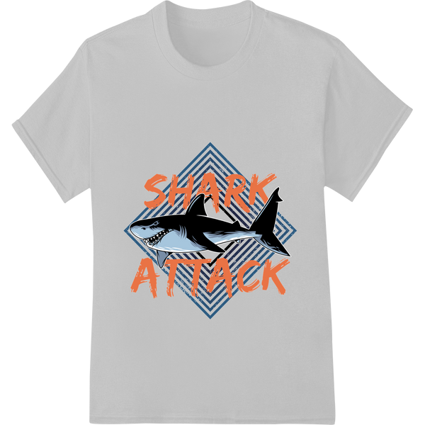 Fierce 'Shark Attack' DTF Print Heat Transfer featuring professional digital printing