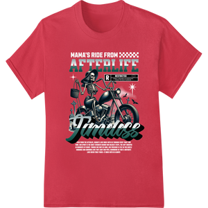 Ride in Style: Vintage Skeleton Motorcycle DTF Print featuring professional custom merchandise