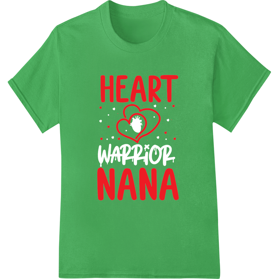 Heartfelt 'HEART NANA' Mother's Day Super DTF Print Transfer on green shirt - SUPERDTF-DTF Prints-DTF Transfers-Custom DTF Prints