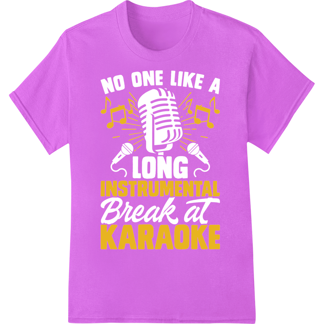 Instrumental Karaoke: Striking Music-Themed DTF Print on purple shirt - SUPERDTF-DTF Prints-DTF Transfers-Custom DTF Prints