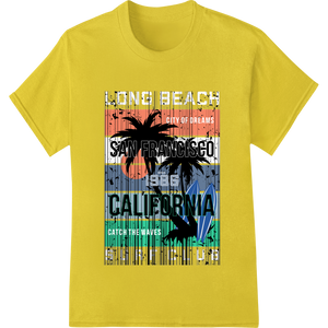 Vibrant San Francisco 1966 Abstract Palm Tree Typography made with premium DTF transfers