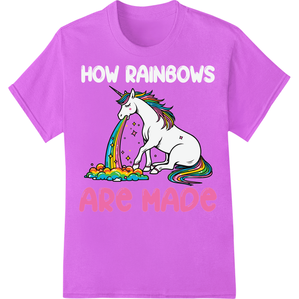 Magical Unicorn Rainbow LGBT Pride DTF Print Heat Transfer on purple shirt - SUPERDTF-DTF Prints-DTF Transfers-Custom DTF Prints