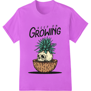 Vibrant vibrant DTF prints print on Keep on Growing: Edgy Skull in Agave Plant DTF Print