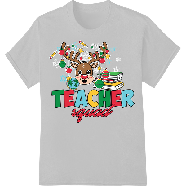 Teacher Squad: Festive Christmas DTF Print Heat Transfer on white shirt - SUPERDTF-DTF Prints-DTF Transfers-Custom DTF Prints