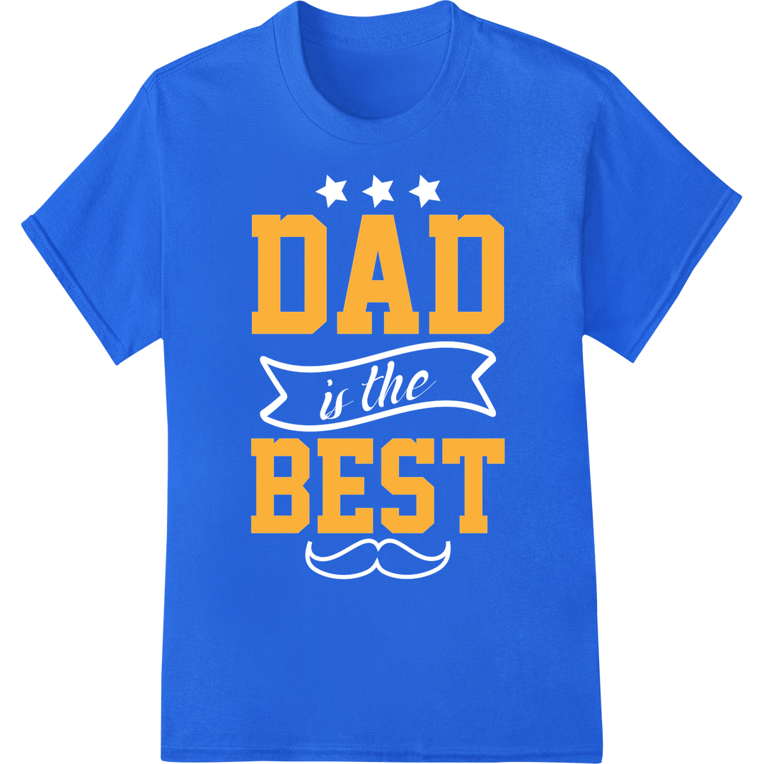 Bold 'DAD BEST' DTF Print Heat Transfer | Father's Day Gift on blue shirt - SUPERDTF-DTF Prints-DTF Transfers-Custom DTF Prints