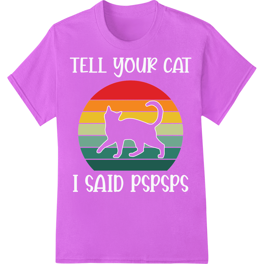 Pawsome Pride: Cat Lover's Rainbow Silhouette DTF Transfer on purple shirt - SUPERDTF-DTF Prints-DTF Transfers-Custom DTF Prints