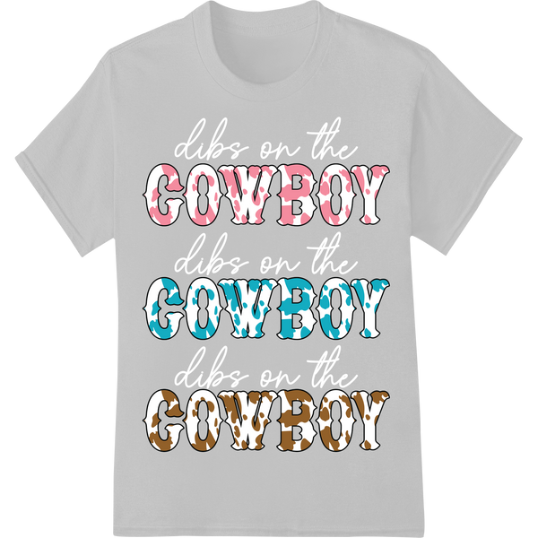 Retro 'COWBOY' Western DTF Print Heat Transfer | Bold Vintage on white shirt - SUPERDTF-DTF Prints-DTF Transfers-Custom DTF Prints