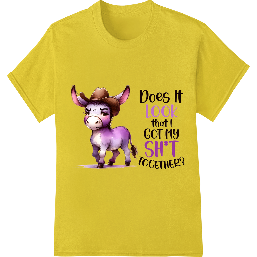 Sassy Donkey: Relatable Sarcasm DTF Print | Super DTF on yellow shirt - SUPERDTF-DTF Prints-DTF Transfers-Custom DTF Prints