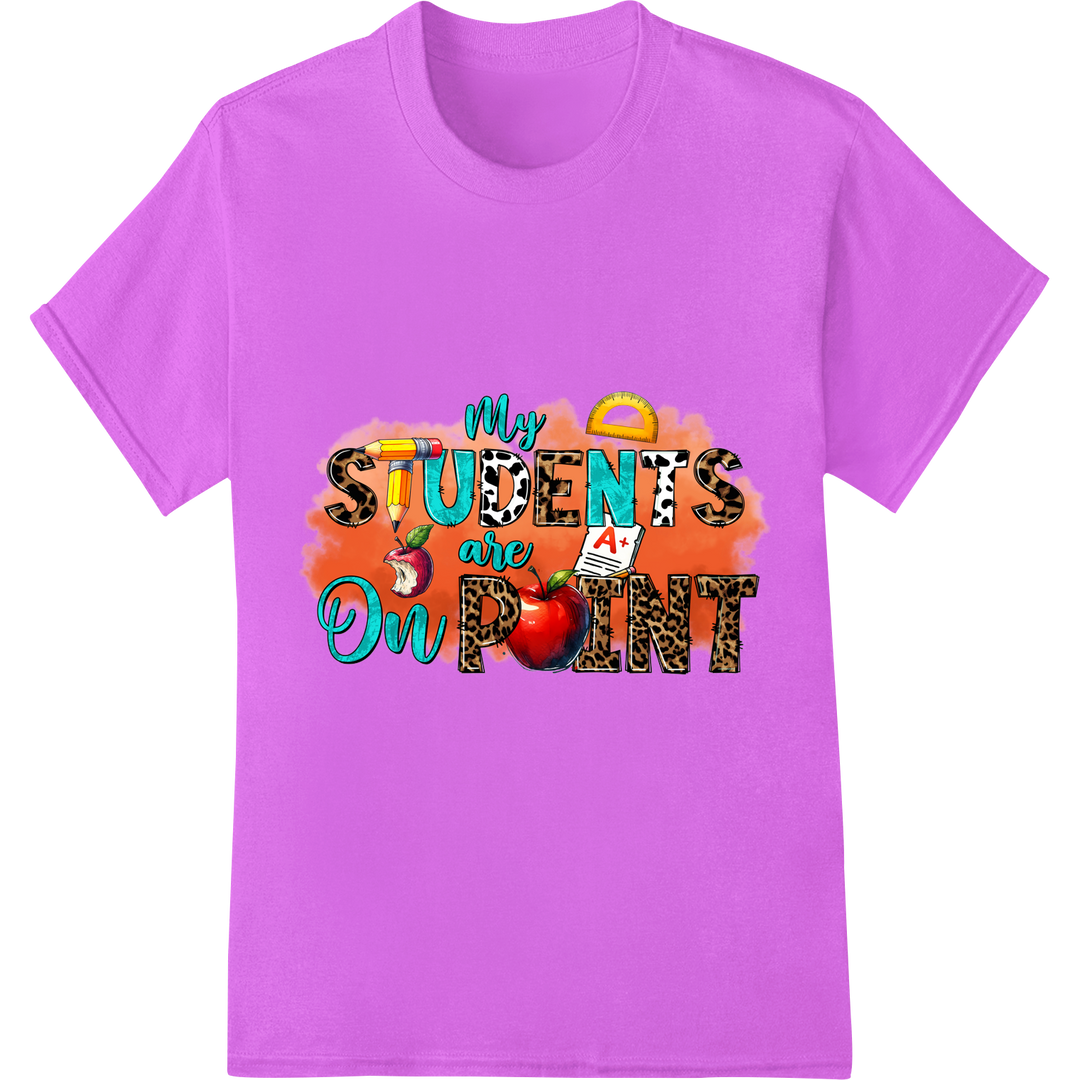 Inspire Students with Vibrant 'My Student's and Point' DTF Print on purple shirt - SUPERDTF-DTF Prints-DTF Transfers-Custom DTF Prints