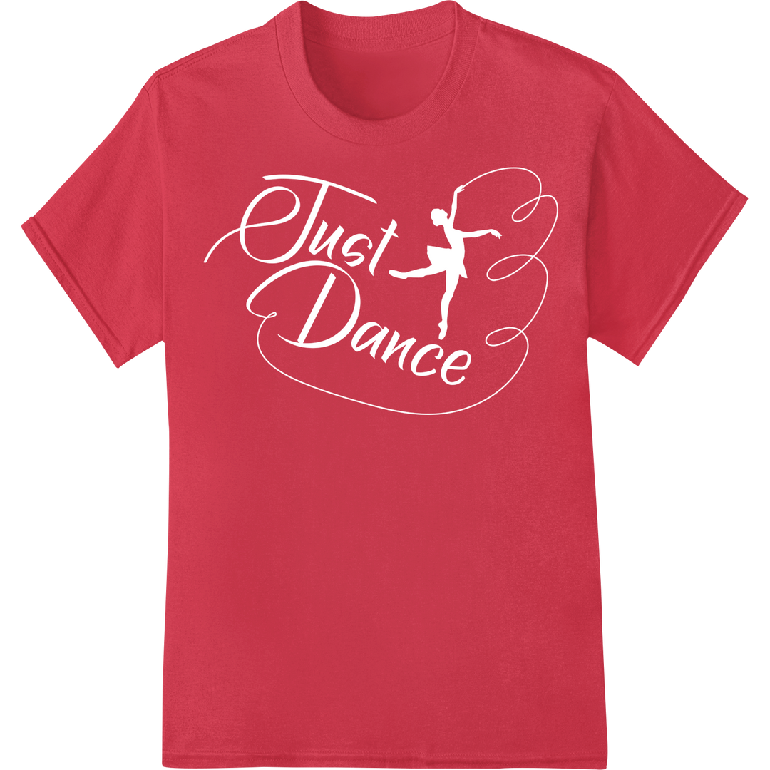 Elegant Ballet Dancer Silhouette DTF Transfer Print on red shirt - SUPERDTF-DTF Prints-DTF Transfers-Custom DTF Prints