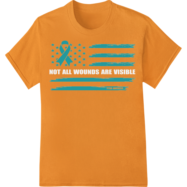 PTSD Awareness Ribbon Flag DTF Print Heat Transfer on orange shirt - SUPERDTF-DTF Prints-DTF Transfers-Custom DTF Prints