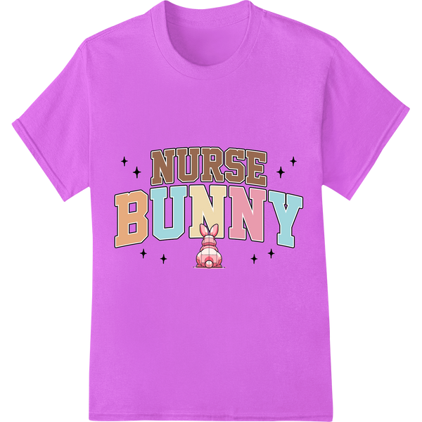 Adorable Nurse Bunny Easter Heat Transfer | Super DTF Print on purple shirt - SUPERDTF-DTF Prints-DTF Transfers-Custom DTF Prints