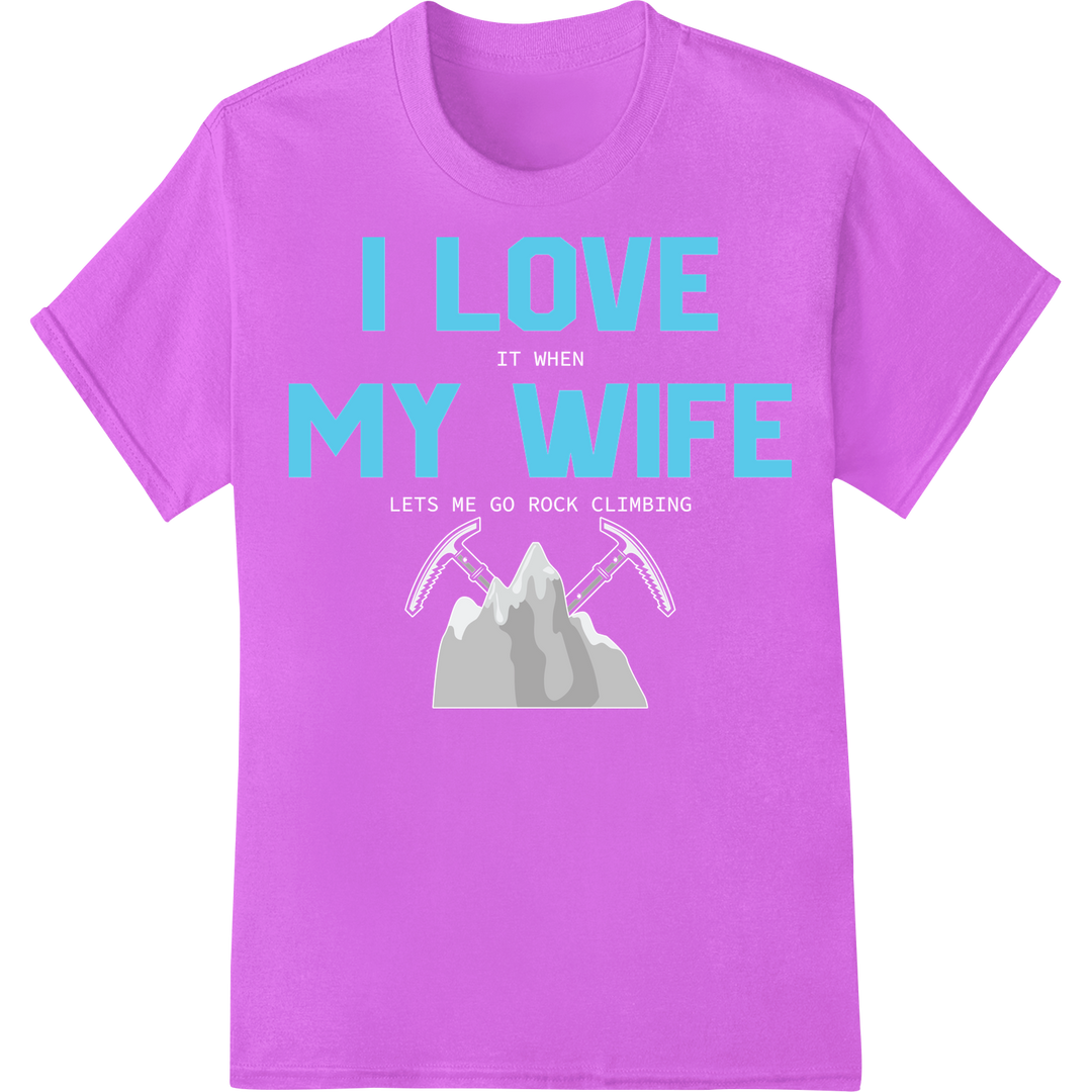 I Love My Wife | Bold DTF Print Heat Transfer Design on purple shirt - SUPERDTF-DTF Prints-DTF Transfers-Custom DTF Prints