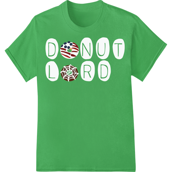 Patriotic Donut DTF Heat Transfer - 4th of July Spiderweb on green shirt - SUPERDTF-DTF Prints-DTF Transfers-Custom DTF Prints