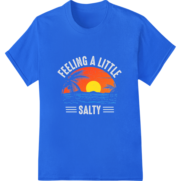 Retro Sunset Vibes: Salty Summer DTF Print Heat Transfer on blue shirt - SUPERDTF-DTF Prints-DTF Transfers-Custom DTF Prints