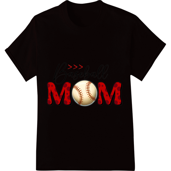 Bold 'Baseball MOM' DTF Print Heat Transfer | Super DTF on black shirt - SUPERDTF-DTF Prints-DTF Transfers-Custom DTF Prints