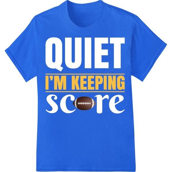 Gridiron Grit: 'I'M KEEPING' Football DTF Print Heat Transfer on blue shirt - SUPERDTF-DTF Prints-DTF Transfers-Custom DTF Prints