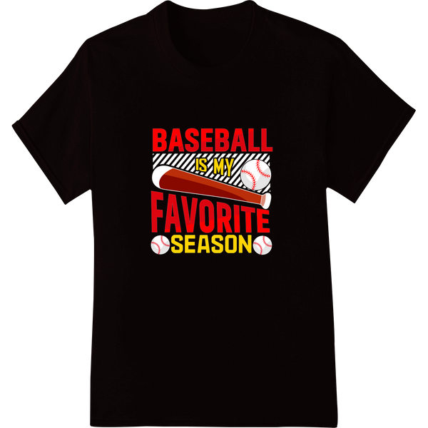 Baseball Season Fan DTF Print Heat Transfer | Super DTF on black shirt - SUPERDTF-DTF Prints-DTF Transfers-Custom DTF Prints