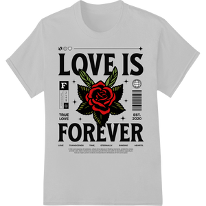 Innovative DTF print shop design on Eternal Love: Bold Red Rose DTF Print Heat Transfer