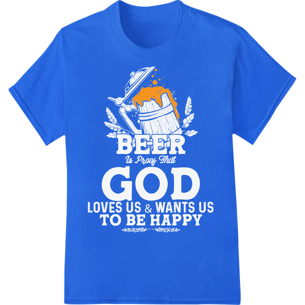 Splash Into Oktoberfest with Our Vibrant Beer Lover DTF Print on blue shirt - SUPERDTF-DTF Prints-DTF Transfers-Custom DTF Prints