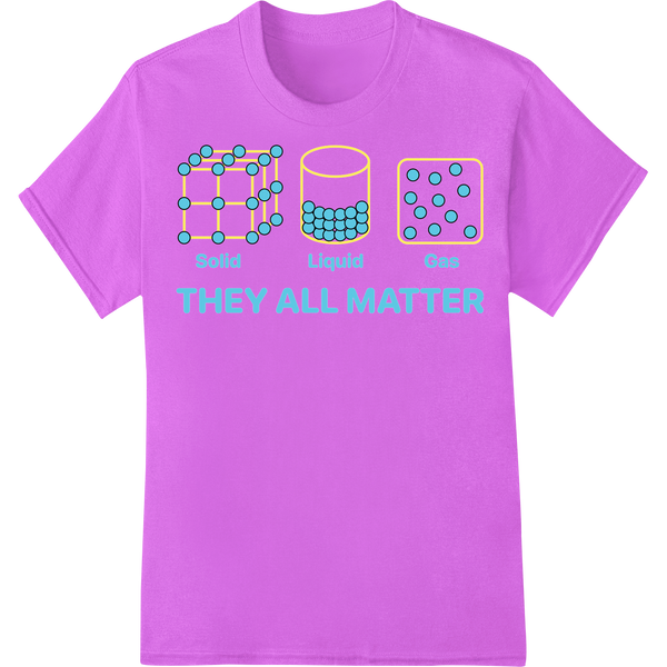 States of Matter: Science Education DTF Print Transfer on purple shirt - SUPERDTF-DTF Prints-DTF Transfers-Custom DTF Prints