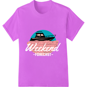 Weekend Getaway: Stylish Boat Silhouette DTF Print showcasing advanced durable print transfers technology