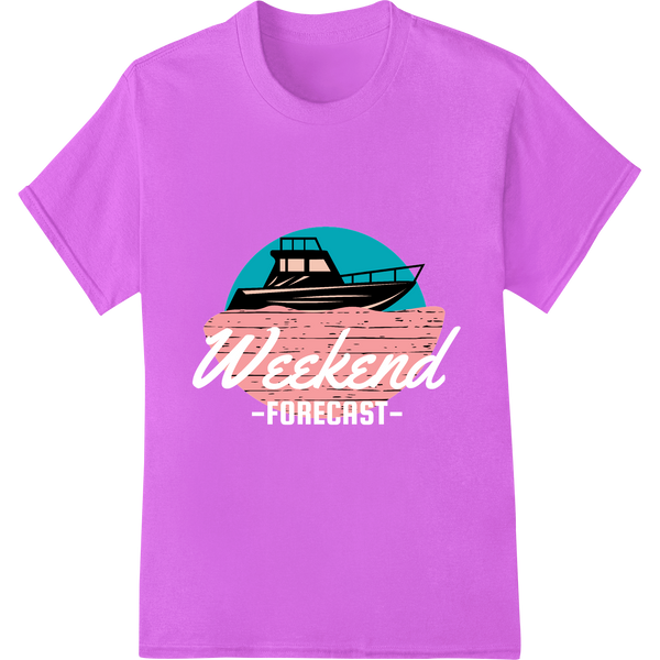 Weekend Getaway: Stylish Boat Silhouette DTF Print showcasing advanced durable print transfers technology