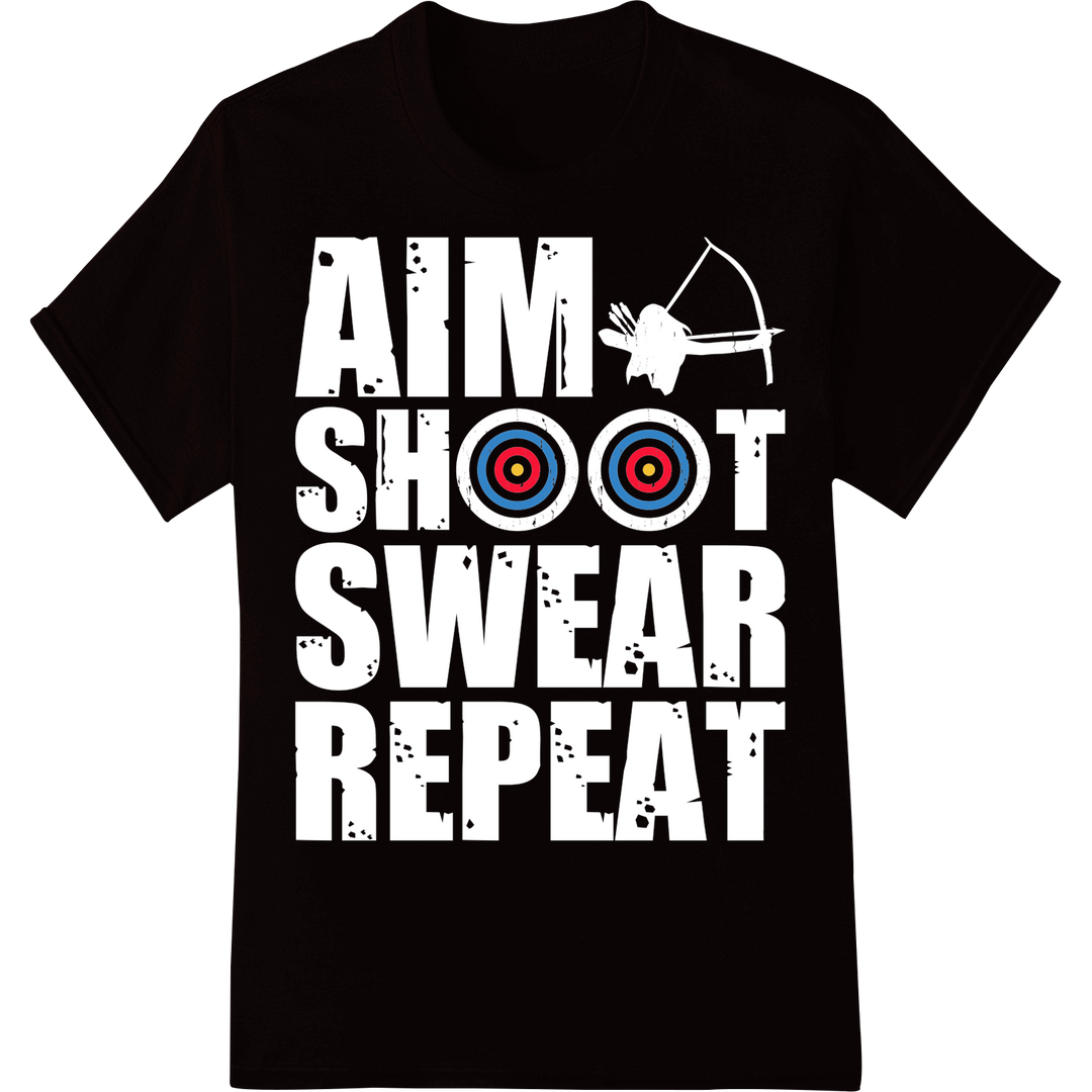 Bullseye! Archery Target DTF Print Heat Transfer on black shirt - SUPERDTF-DTF Prints-DTF Transfers-Custom DTF Prints