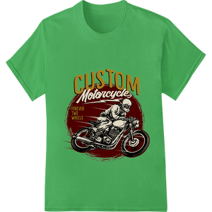 Vintage Custom Motorcycle Forever Two Wheels DTF Print featuring professional custom t-shirts