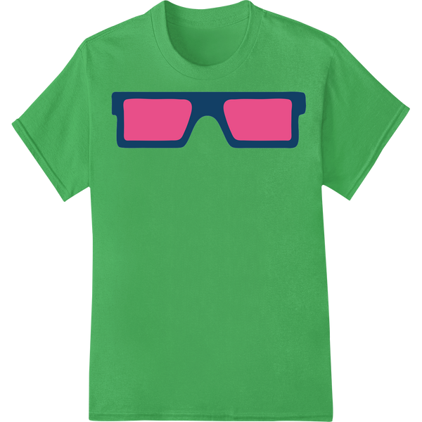 Bold Pink Glasses DTF Print Heat Transfer | Make a Statement on green shirt - SUPERDTF-DTF Prints-DTF Transfers-Custom DTF Prints