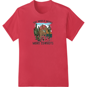 Premium quality innovative apparel printing on Vintage Cowboy Desert Scene | DTF Print Heat Transfer