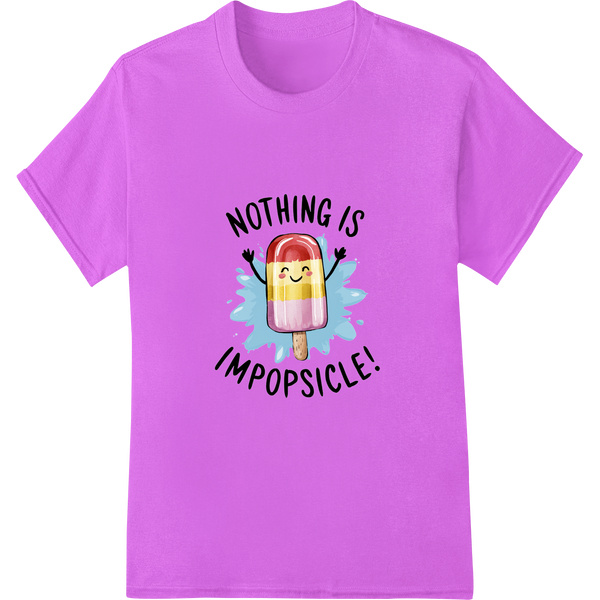 Adorable 'Nothing Is Impopsicle' Rainbow Popsicle DTF Print on purple shirt - SUPERDTF-DTF Prints-DTF Transfers-Custom DTF Prints