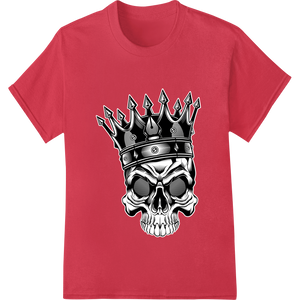 Crowned Skull King: Edgy DTF Print Heat Transfer Design made with premium print on demand