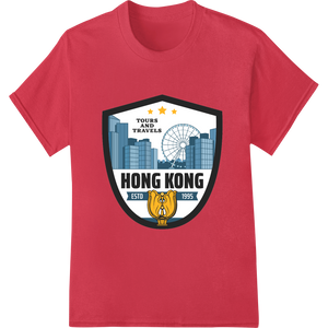 Innovative DTF printing technology design on Iconic Hong Kong Travel Logo - Vintage 1993 Design